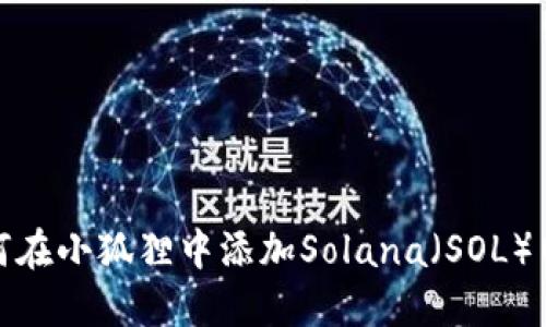 如何在小狐狸中添加Solana（SOL）网络